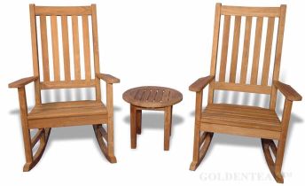 Teak Porch Rocking Chair Set