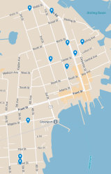 map with pins